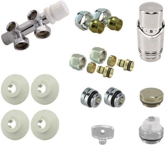 Riko Radiator Onderblok Set Haaks Rechts - 8718858079087