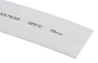 RS PRO Warmtekrimpkous, polyolefine, wit, Ø 19 mm, krimpverhouding 2:1, lengte 5 m, rol van 5 meter