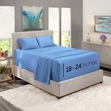 Hoeslaken Nestl Hoeslaken met extra diepe hoeken - super diepe California kingsize lakenset - ultradiepe zakken - extra diepe microvezel lakens - diepe lakens - 213 x 182 cm - Calm Blue