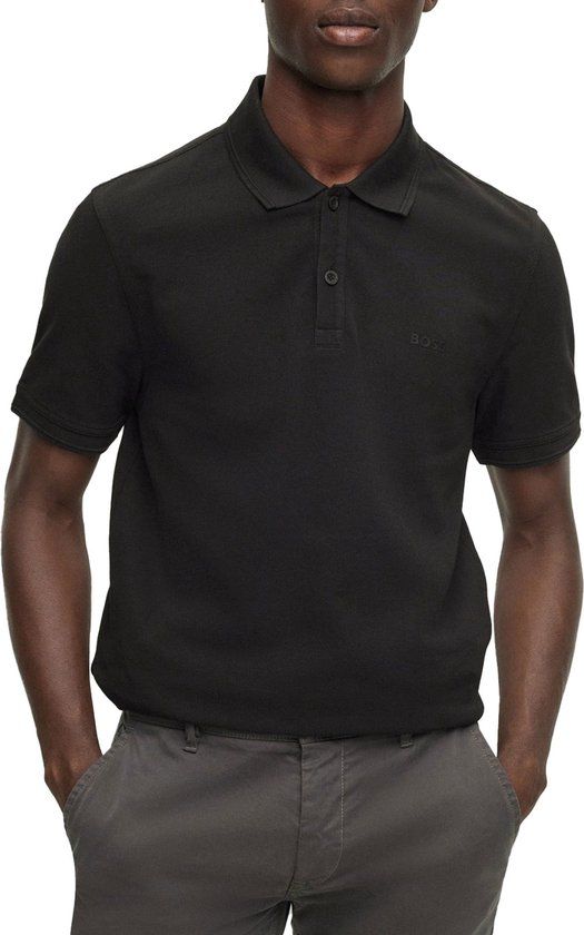 Zwarte Polo Shirt Heren - Maat S - Katoen - Korte Mouw - Casual