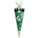 Ursus 987 00 20 - Easy Line voetbalkegel knutselset, groen, 6-zijdig, voorgesneden 3D golfkarton, 68 cm, doorsnede ca. 20 cm, voor het maken van een suikerkegel