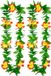 Boland Hawaii krans/slinger - 2x - Tropische kleuren mix groen/geel/rood - Bloemen hals slingers