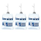 Set van 3 ophangingen voor huis, H7 cm, koningsblauw