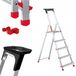 Baulich Huishoudtrap Aluminium - 5 treden met plateau - Opvouwbare vouwladder met antislip treden - Draagvermogen 125 kg - Werkhoogte 297 cm - Stabiele geprofileerde voeten