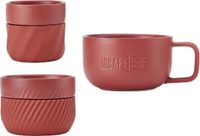 La Cafetière Familie Mokken Set, 3 Stuks, Porselein, Rood