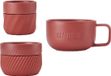 La Cafetière Familie Mokken Set, 3 Stuks, Porselein, Rood
