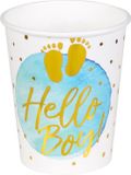 Boland - Set 10 papieren bekertjes 'Hello boy!' - Geen thema - Babyshower