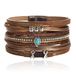 Deja Jewels Deja Boho Armband goudkleurig met turquoise natuursteen in bruin