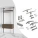 Emuca Kit de jeu de supports pour 1 étagère en bois, 1 module et 1 barre de suspension, longueur 1m Zero, Zamak, peint noir texturé