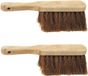Merkloos Handveger/stoffer - 2x - hout - kokosvezels - 30 cm - binnen/buiten - droog vuil opvegen