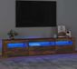 Prolenta Maison Exclusive - TV-meubel met LED-verlichting, rookkleurige eikenhoutlook, 195x35x40 cm