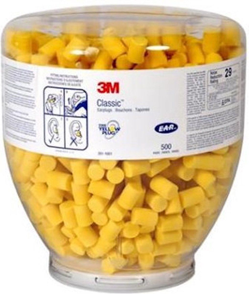 3M CLASSIC - 500 Paar/Nachfüllflasche - Multicolor - 500