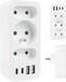 Maclean MCE248 F/W - Stekker - 3-voudige splitter 2x USB-A 2x USB-C - Wit