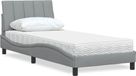 Hanko Lit avec matelas tissu gris clair 80x200 cm