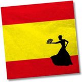 Merkloos Spanje landen vlag thema servetten - 40x stuks - 33 x 33 cm - Papieren wegwerp servetjes
