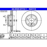 ATE Lot De 2 Disques De Frein 24.0322-0115.1 Bmw 34 11 1 160 674 34 11 1 162 282