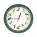 Mark Feldstein & Associates Audubon zingende vogel muur/bureauklok, 20,5 cm | Matgroene afwerking; lichtsensor stilt 's nachts; vereist 3 AA-batterijen; schepen klaar om op te hangen; geweldig