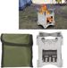 Allecto Plus - Poêle à bois de camping portable en acier inoxydable avec sac de transport - Argent