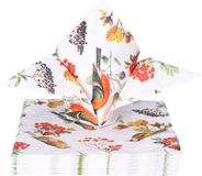 Ambiente Tafel diner servetten - Tuinvogels thema - 20x stuks - 33 x 33 cm - herfst en winter vogels