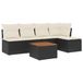 vidaXL 6-delige Loungeset met Kussens, Poly Rattan, Zwart