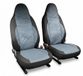 Auto Accessori Lupex Universele autostoelhoezen, voorpaar, Deluxe Gabardine stof, geschikt voor alle soorten stoelen (grijs met grijs rigo, geïntegreerde hoofdsteun)