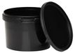 BENBOW Système de rangement seau avec couvercle 30 20 10 5 3 1 0,5 L Noir Alimentaire Seau, Polypropylène