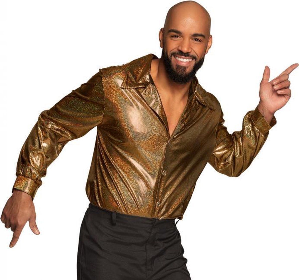 Boland Heren shirt - Blouse - maat M - Goud - glimmend - 8712026021823