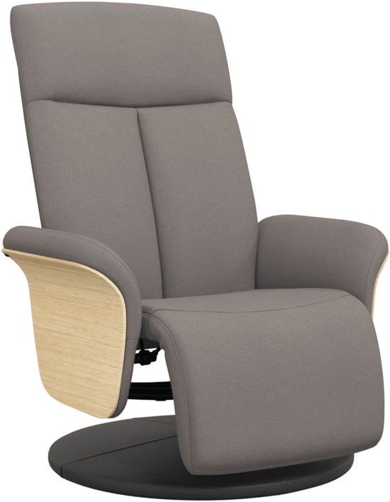 vidaXL Fauteuil verstelbaar met voetensteun stof taupe