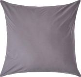 Homescapes Taie d'oreiller 60x60 cm – Gris foncé – 100% Coton Égyptien – 200 TC
