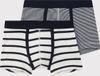 Petit Bateau Kinder Jongens Onderbroek - Maat 104 - Wit/Blauw - Gestreept - Katoen