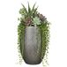 Mica decorations Bloempot / plantenpot Madeira - hoog model - zilver - terracotta - 30 x 50 cm - schubbenpatroon