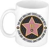 Bellatio Decorations Naam mok Bo - wit - Most Brilliant - keramiek - 300 ml - collega beker - cadeau