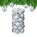 Relaxdays Kerstballen, Set van 30, Plastic, Onbreekbaar, Mat en Glanzend, Ø 6 cm, Zilver