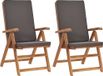 Maison Exclusive - 2 chaises longues pliantes avec coussins, en bois massif teck, couleur gris
