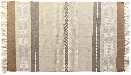 DKD Home Decor Tapijt - Bruin - Katoen - 117 x 198 cm
