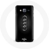 Maniacase Hoesje voor Samsung Galaxy Grand Prime Audi Logo hub cover zwarte achtergrond