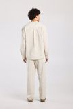 America Today Phillon Broek Linnen Katoen Gestreept Straight Fit Wit/Grijs Maat S