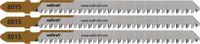 wolfcraft - 3 decoupeerzaagbladen voor spaanplaat - 60mm - Fijne snede - HCS-blad met T-schacht - 8015000
