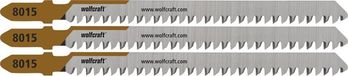 wolfcraft - 3 decoupeerzaagbladen voor spaanplaat - 60mm - Fijne snede - HCS-blad met T-schacht - 8015000