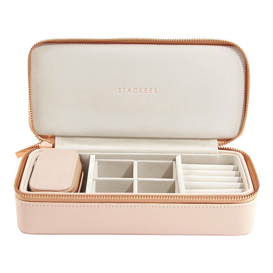 Stackers Large & Petite Travel Box Blush & Grey Sieradenkoffer