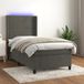 Maison Exclusive - Boxspringbed met matras en LED-verlichting, donkergrijs, 80 x 200 cm, fluweel