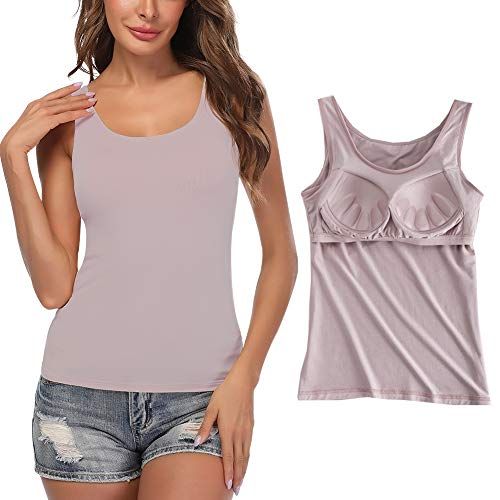 STARBILD Dames Tanktop Gewatteerd Mouwloos Basic Hemd voor Dagelijks Gebruik