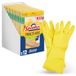 Spontex Multi Use, 12 paar huishoudhandschoenen met versheidsbescherming en FSC-natuurlijke latex, binnenkant met katoenflocking, maat L (12 x 1 paar)