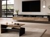 BABEL II meuble TV-HiFi 3 portes 3 niches noyer/chêne grisé avec table basse