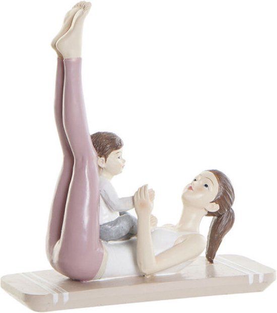 DKD Home Decor Yoga Figurine - Pink Resin - 15.5 x 6.5 x 17 cm