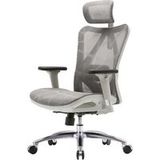 HWC-J87 Bureaustoel, Ergonomisch, 150kg, Grijze Bekleding, Wit Frame