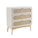 BAÏTA Commode SIXTINE parelgrijs en rotan rieten met 3 laden