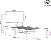 vidaXL Bedframe met gestoffeerd hoofdbord Whitewash en taupe