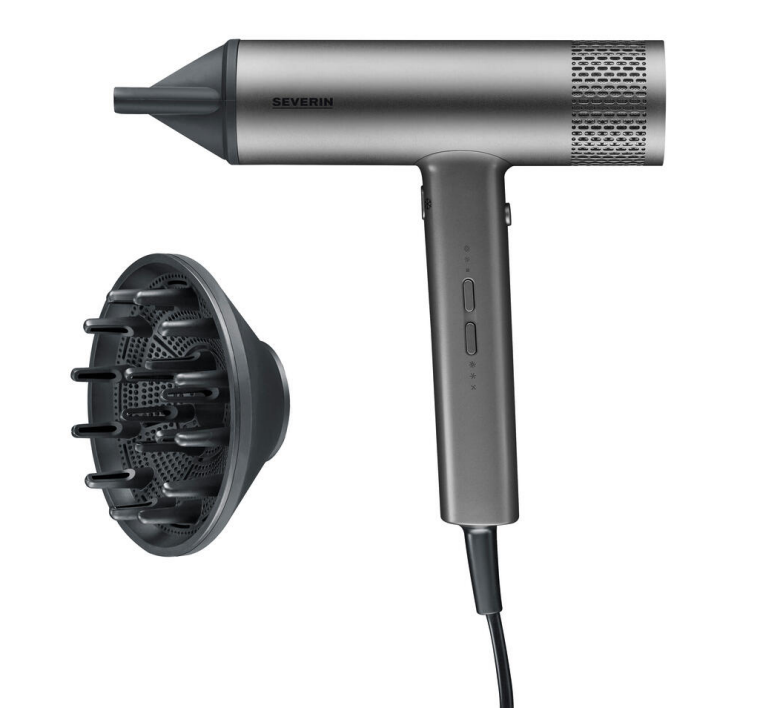 Severin HT 0169 - Föhn - 2000W - Antraciet - Met Ionische Functie & Diffuser