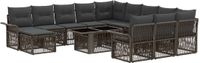 vidaXL Tuinbank Set 13 st Grijs en Donkergrijs Polyrattan